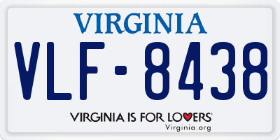 VA license plate VLF8438