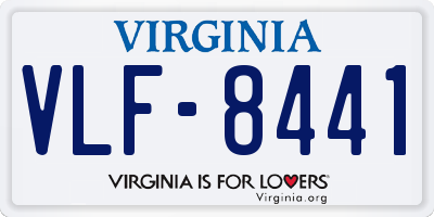 VA license plate VLF8441