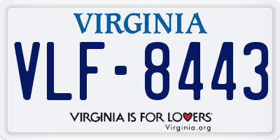 VA license plate VLF8443