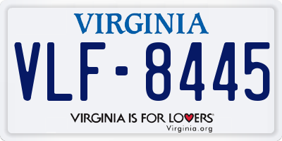 VA license plate VLF8445