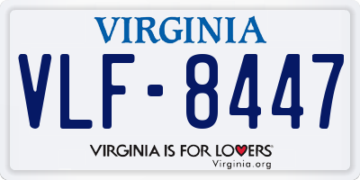 VA license plate VLF8447