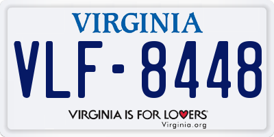 VA license plate VLF8448