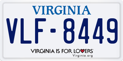 VA license plate VLF8449