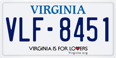 VA license plate VLF8451