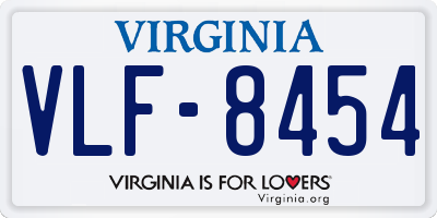 VA license plate VLF8454