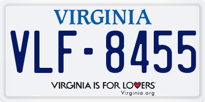 VA license plate VLF8455