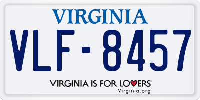 VA license plate VLF8457