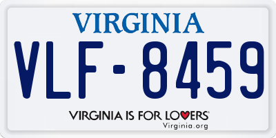 VA license plate VLF8459