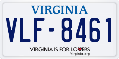 VA license plate VLF8461