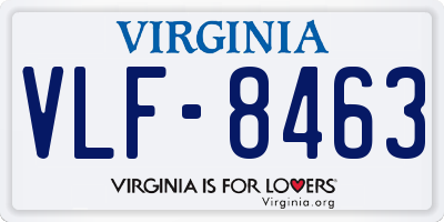 VA license plate VLF8463