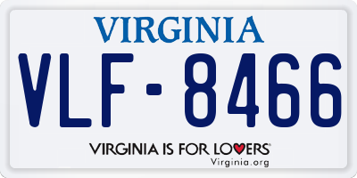 VA license plate VLF8466