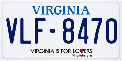 VA license plate VLF8470
