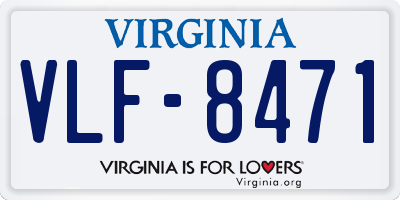 VA license plate VLF8471