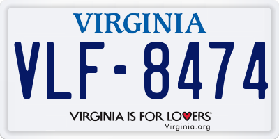 VA license plate VLF8474