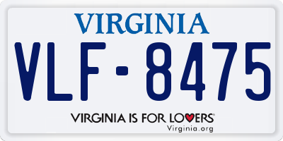 VA license plate VLF8475