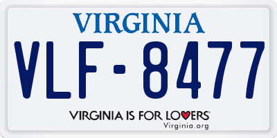 VA license plate VLF8477