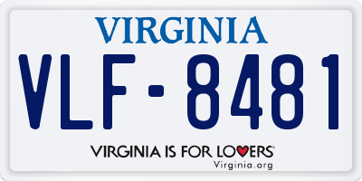 VA license plate VLF8481