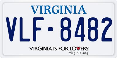 VA license plate VLF8482