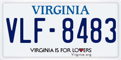 VA license plate VLF8483