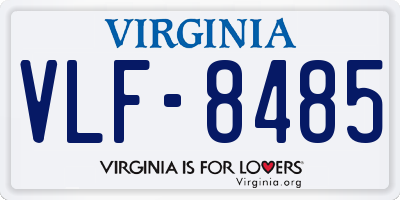 VA license plate VLF8485