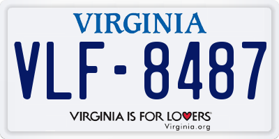 VA license plate VLF8487