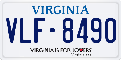 VA license plate VLF8490