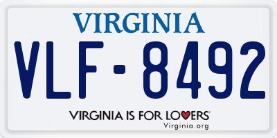 VA license plate VLF8492
