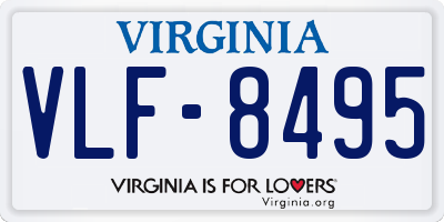 VA license plate VLF8495