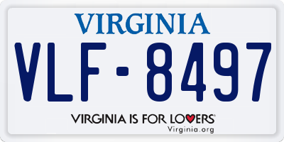 VA license plate VLF8497