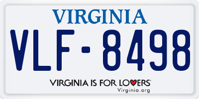 VA license plate VLF8498