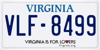 VA license plate VLF8499