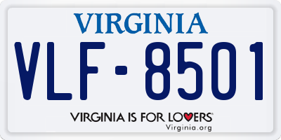 VA license plate VLF8501
