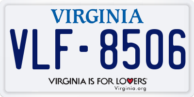 VA license plate VLF8506