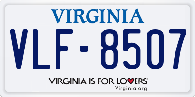 VA license plate VLF8507