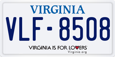 VA license plate VLF8508