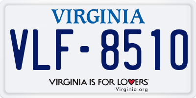VA license plate VLF8510