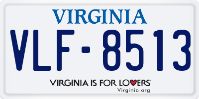 VA license plate VLF8513