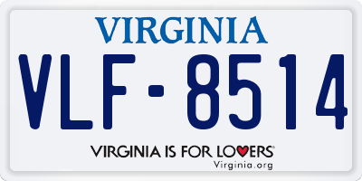 VA license plate VLF8514