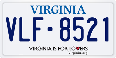 VA license plate VLF8521
