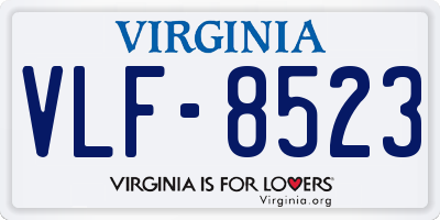VA license plate VLF8523