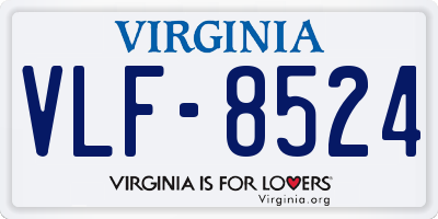 VA license plate VLF8524