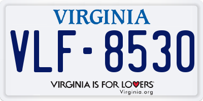 VA license plate VLF8530