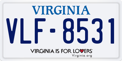 VA license plate VLF8531
