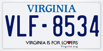 VA license plate VLF8534