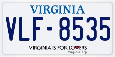 VA license plate VLF8535