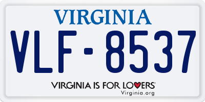 VA license plate VLF8537