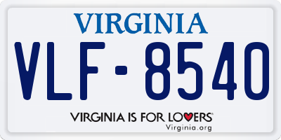 VA license plate VLF8540