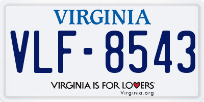 VA license plate VLF8543