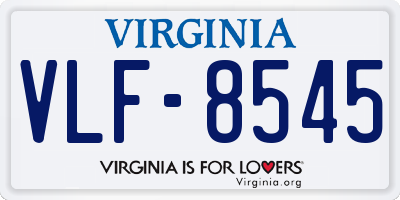VA license plate VLF8545
