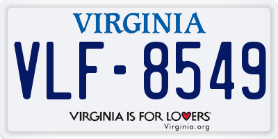 VA license plate VLF8549